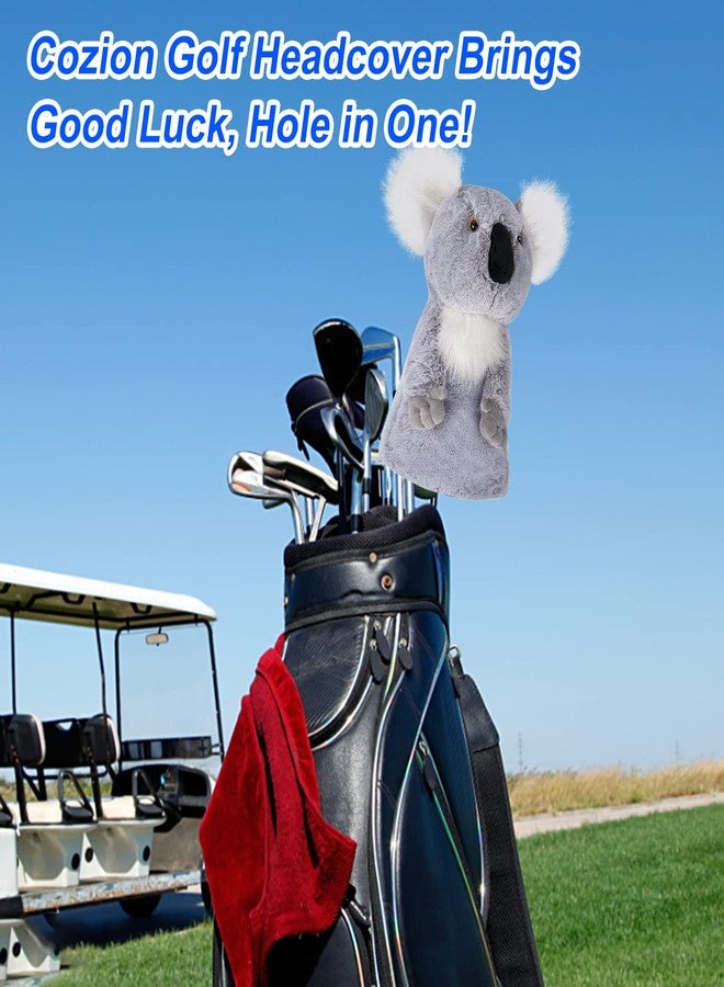 Cozion Golf Club Covers, Koala Golf Club Head Cover for Woods, Plush Animal Golf Club Covers Funny Driver Headcover for Men, Women & Kids - Image 4