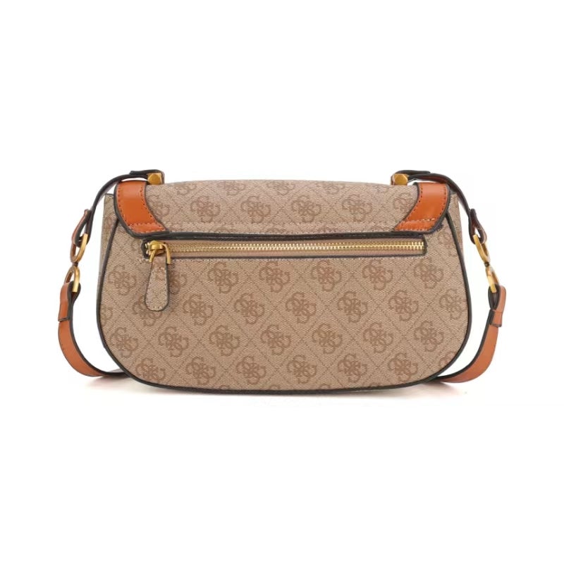 جس حقيبة يد نسائية G-Dream حقيبة الكتف حقيبة كروس بودي حقيبة ساتل شعار لاتيه بنية الطباعة - Image 2