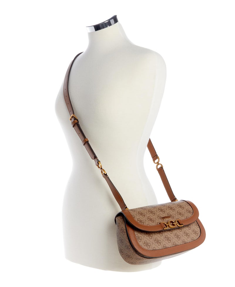 جس حقيبة يد نسائية G-Dream حقيبة الكتف حقيبة كروس بودي حقيبة ساتل شعار لاتيه بنية الطباعة - Image 4