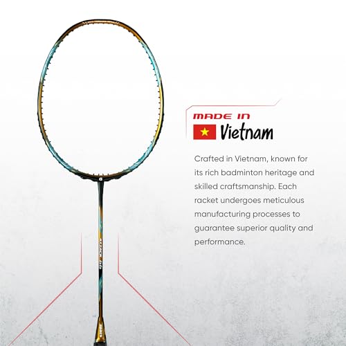 Apacs Attack 66 (35LBS | 5U | Power x Speed Frame System) 30T High Modulus Graphite Badminton Racket with Full Cover | Made in Vietman (Gold) - Image 5