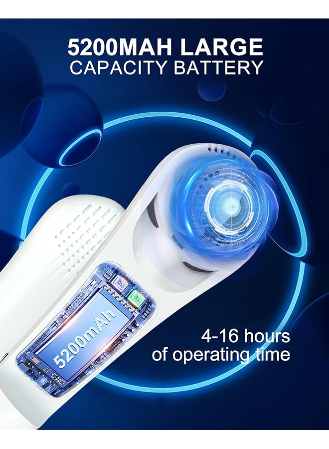 إيروريكس مروحة للرقبة بخمس سرعات ومروحة بدون شفرات ومروحة قابلة للارتداء ومروحة تبريد قابلة للطي ومروحة بدون استخدام اليدين مع شاشة LED ومروحة رقبة خفيفة الوزن ومروحة رقبة بدون استخدام اليدين واتجاه الرياح قابل للتعديل للرجال والنساء والسفر في الهواء الطلق - Image 3