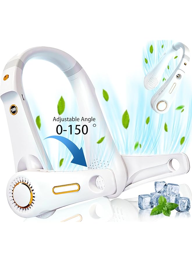 إيروريكس مروحة للرقبة بخمس سرعات ومروحة بدون شفرات ومروحة قابلة للارتداء ومروحة تبريد قابلة للطي ومروحة بدون استخدام اليدين مع شاشة LED ومروحة رقبة خفيفة الوزن ومروحة رقبة بدون استخدام اليدين واتجاه الرياح قابل للتعديل للرجال والنساء والسفر في الهواء الطلق - Image 1