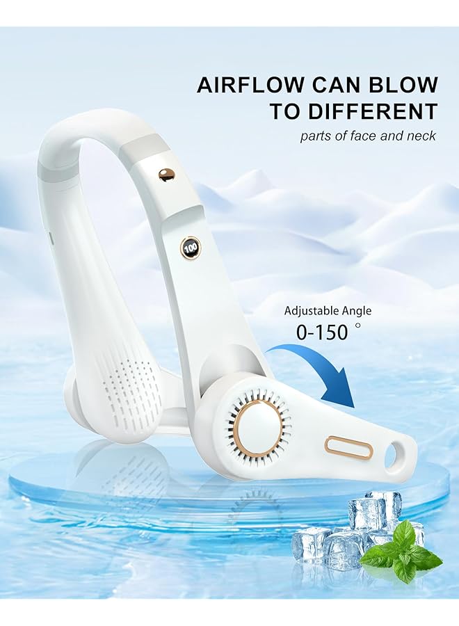 إيروريكس مروحة للرقبة بخمس سرعات ومروحة بدون شفرات ومروحة قابلة للارتداء ومروحة تبريد قابلة للطي ومروحة بدون استخدام اليدين مع شاشة LED ومروحة رقبة خفيفة الوزن ومروحة رقبة بدون استخدام اليدين واتجاه الرياح قابل للتعديل للرجال والنساء والسفر في الهواء الطلق - Image 5