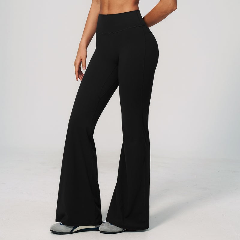 Summer New Brushed Yoga Pants High Waist Tummy Control Butt-Lifting Outdoor Running Sports Fitness Flared Pants for Women 4208