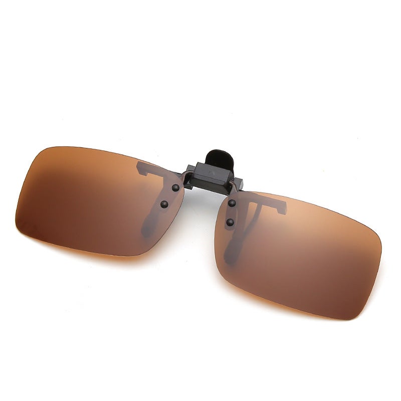 Polarized Clip-On Sunglasses Unisex Lightweight Small Tea Slice