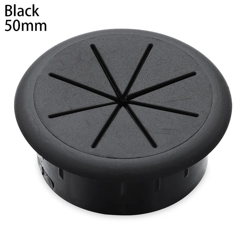 Black 50mm Desk Cable Grommet 20 Pack Wire Hole Organizer For Remote Worker Student Gamer - Image 3