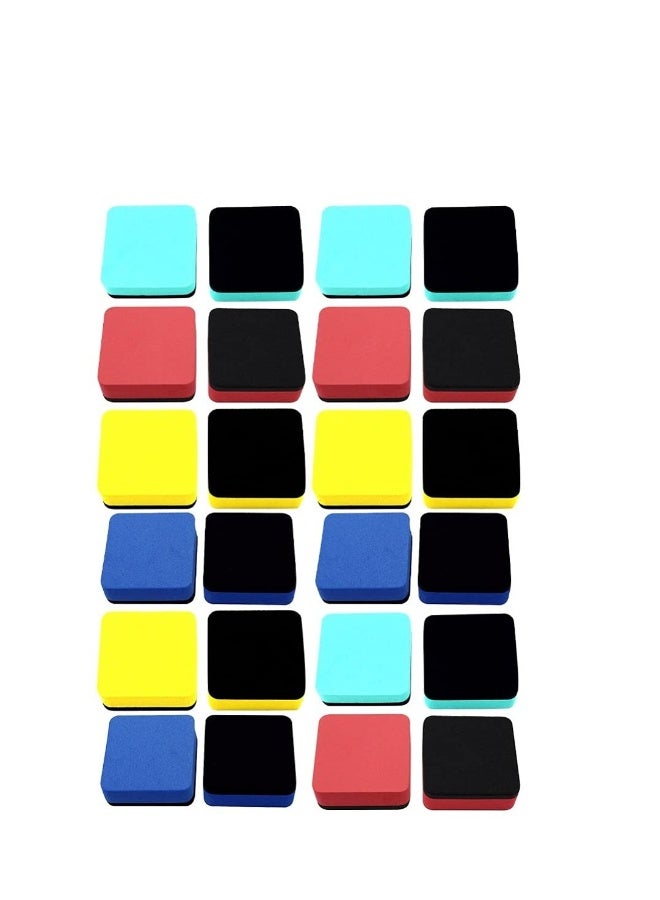 24 قطعة ممحاة بيضاء مغناطيسية للألواح البيضاء - ممحات قابلة للمسح جافًا - منظف للسبورة - ملحقات منزلية ومدرسية ومكتبية - Image 1