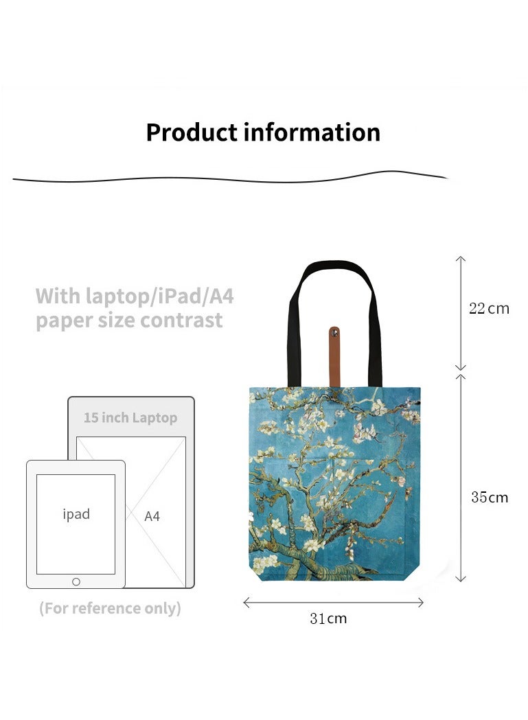 1-Piece Polyester Taffeta Folding Eco-friendly Bag,Van Gogh Oil Painting Style Printing Carrying Bag,Mini Reusable Supermarket Shopping Bag  - Image 5