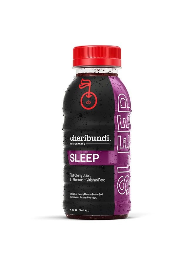 Cheribundi عصير الكرز الحامض SLEEP - مصمم لنوم أعمق - محاربة الالتهابات ودعم استعادة العضلات - مشروبات استعادة ما بعد التمرين للعدائين وراكبي الدراجات والرياضيين - 8 أونصات، 12 عبوة - Image 1