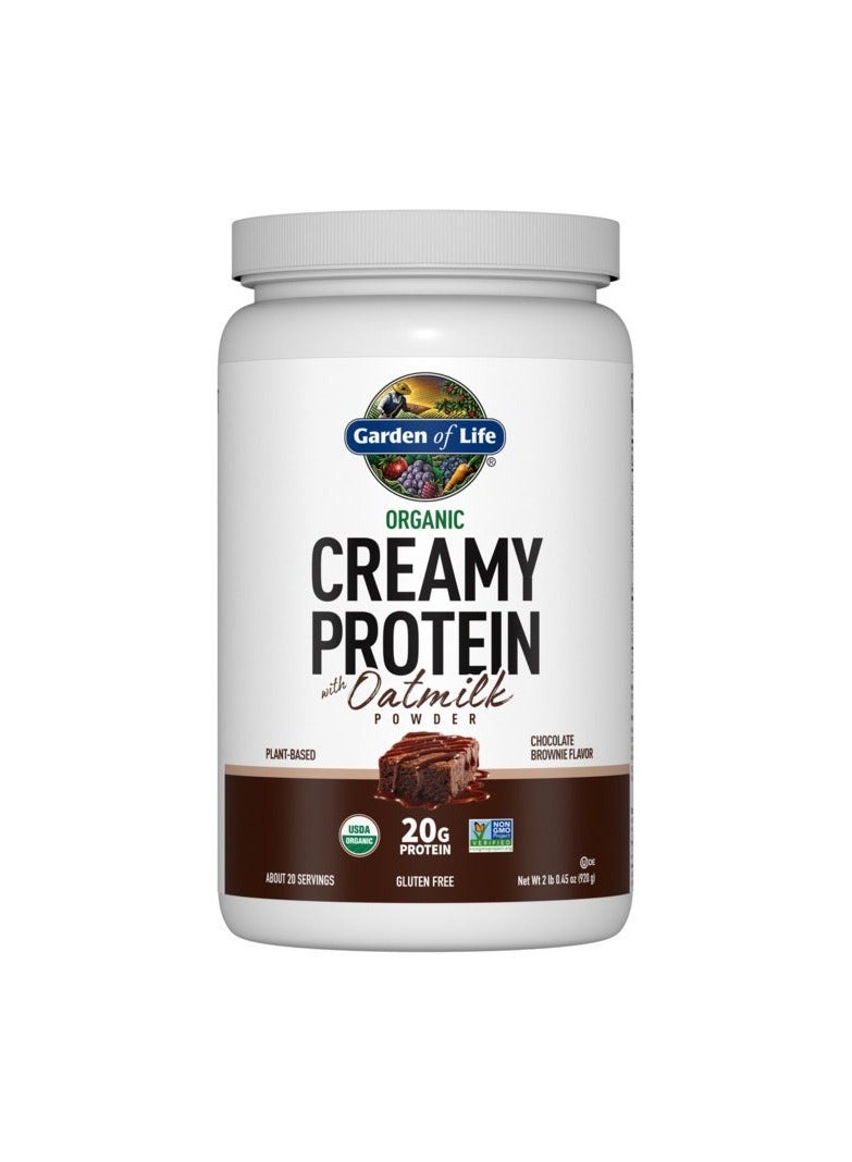 Garden of Life Organic Plant Based Creamy Protein With Oatmilk Powder 20G Protein Chocolate Brownie 2 Lb - Image 1