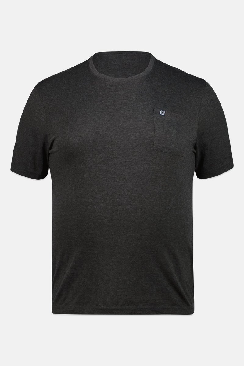 Chaps Men Crew Neck Short Sleeve Heather T-Shirt, Charcoal - Image 2