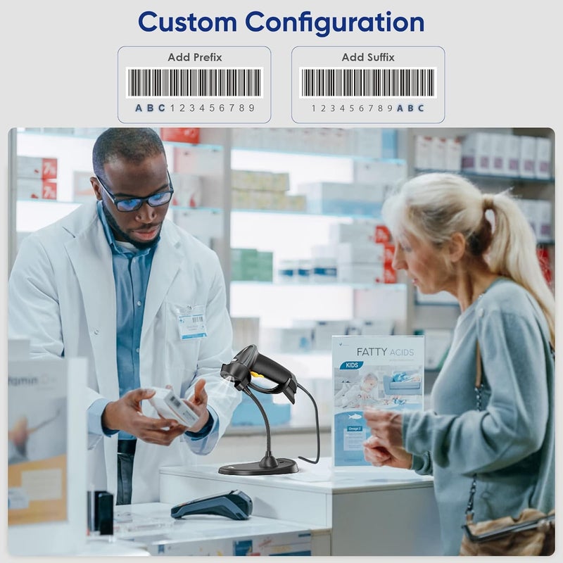 GOBBLER 2D Barcode Scanner with Flexible Stand, High-Speed Automatic & Manual USB Wired Barcode Scanner/Reader Ideal for Supermarkets, Convenience Stores, Warehouses - Image 3