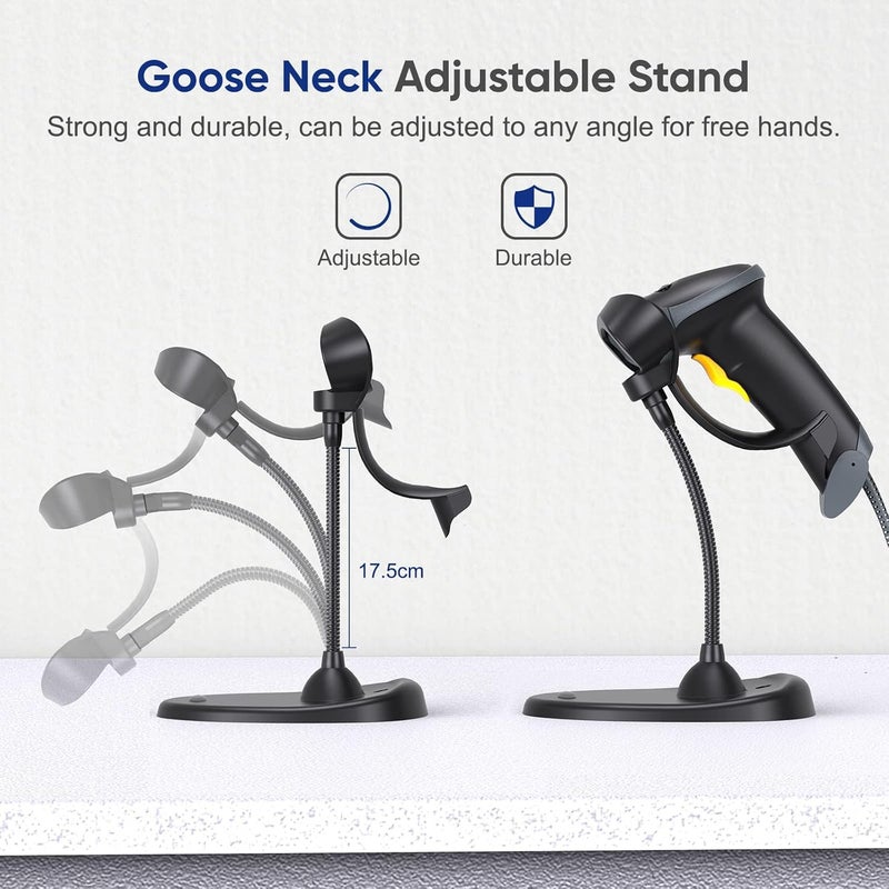 GOBBLER 2D Barcode Scanner with Flexible Stand, High-Speed Automatic & Manual USB Wired Barcode Scanner/Reader Ideal for Supermarkets, Convenience Stores, Warehouses - Image 2