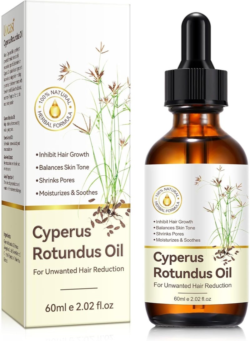 ATRJSZ 60ml Cyperus Rotundus Oil for Hair Removal，Inhibits Excessive Hair Growth, Reduces Excess Hair On the Body, Moisturizes and Soothes the Skin, Shrinks Pores, Suitable for All Skin Types - Image 1