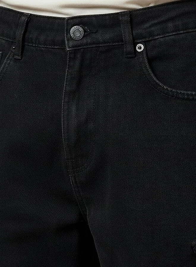 Splash FAV BLACK Men Regular Fit Mid Rise Cargo Jeans for Men | Best Price UAE