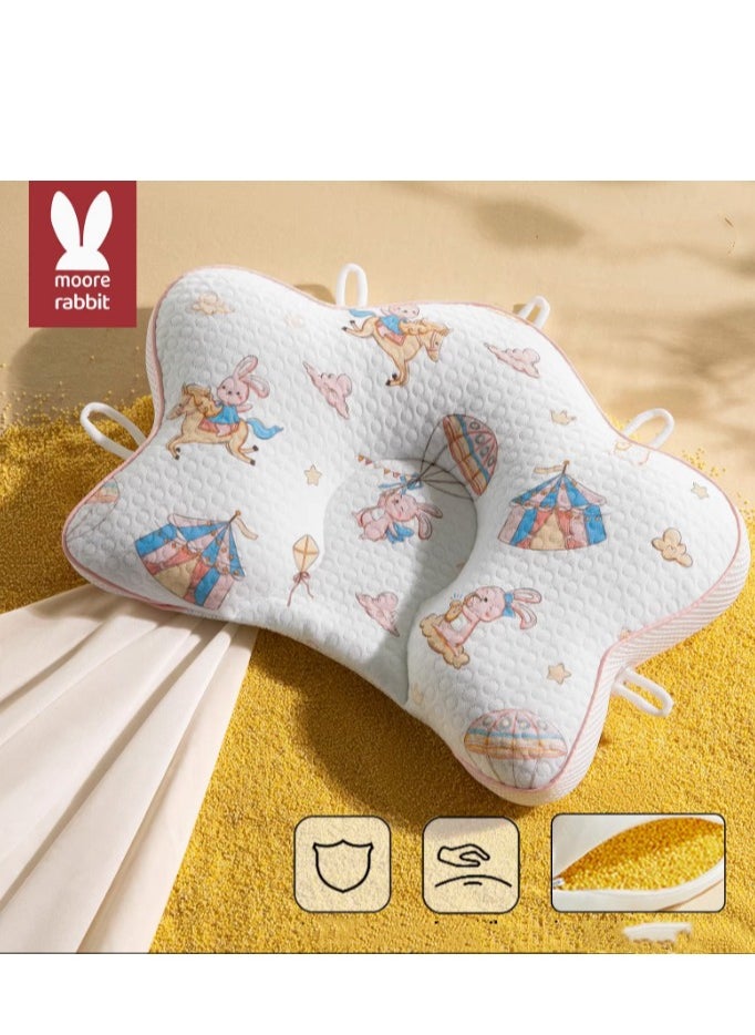 Moore Rabbit 7A Antibacterial Maternal and Child Grade Shaped Pillow Round Head Shaped Pillow for Babies and Infants  - Image 1