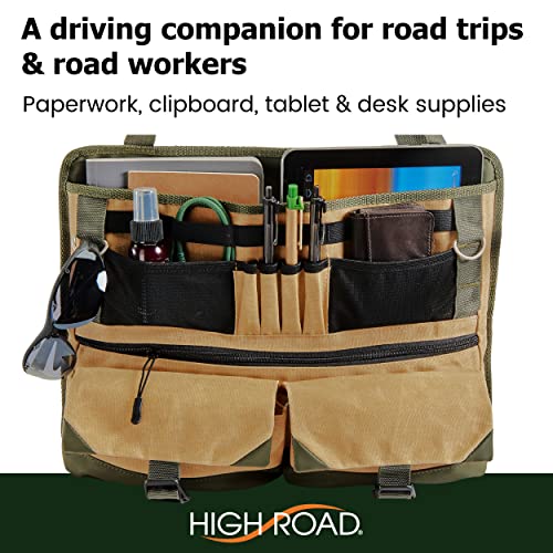 High Road Front Seat Organizer with Laptop Sleeve Filing Electronic and Work Supply Compartments 12 pocket Car Office Passenger Seat Organizer - Image 3