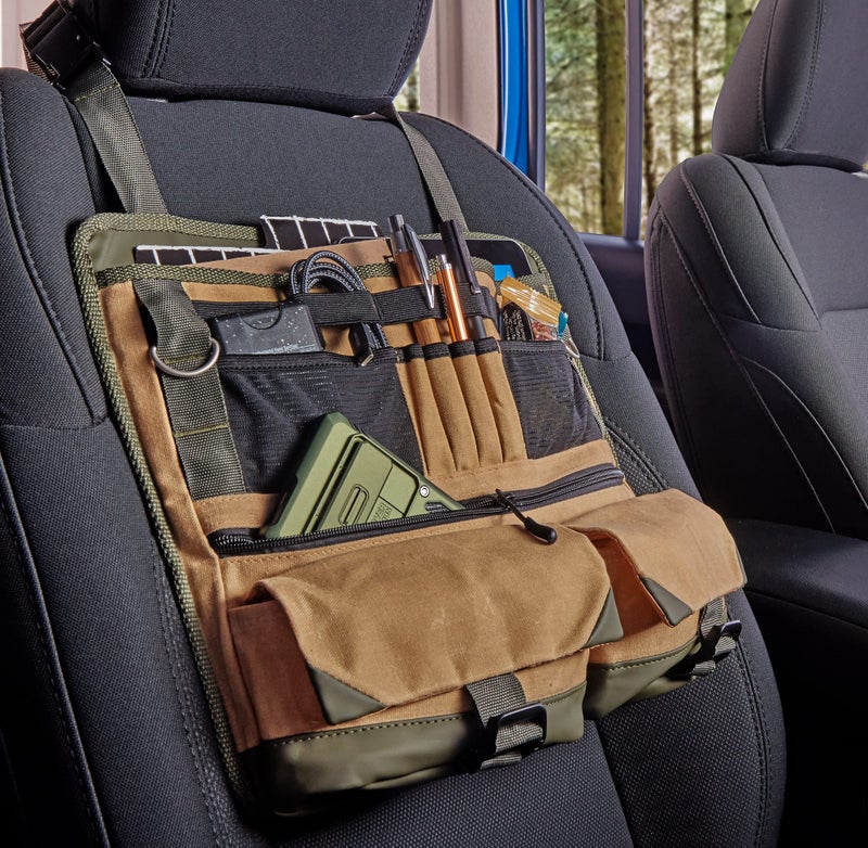 High Road Front Seat Organizer with Laptop Sleeve Filing Electronic and Work Supply Compartments 12 pocket Car Office Passenger Seat Organizer - Image 2