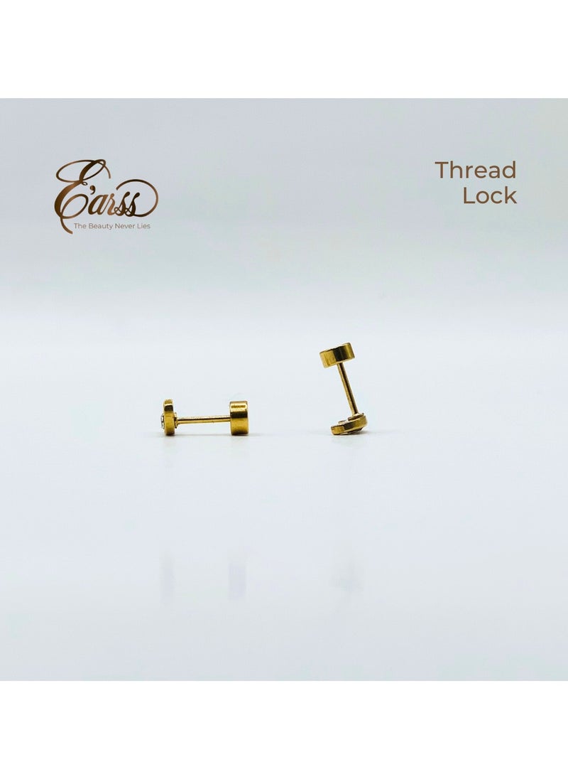Earss Crescent Moon With Cubic Zirconia Stones Stud Earrings For Kids, Gold Plated  - Image 4