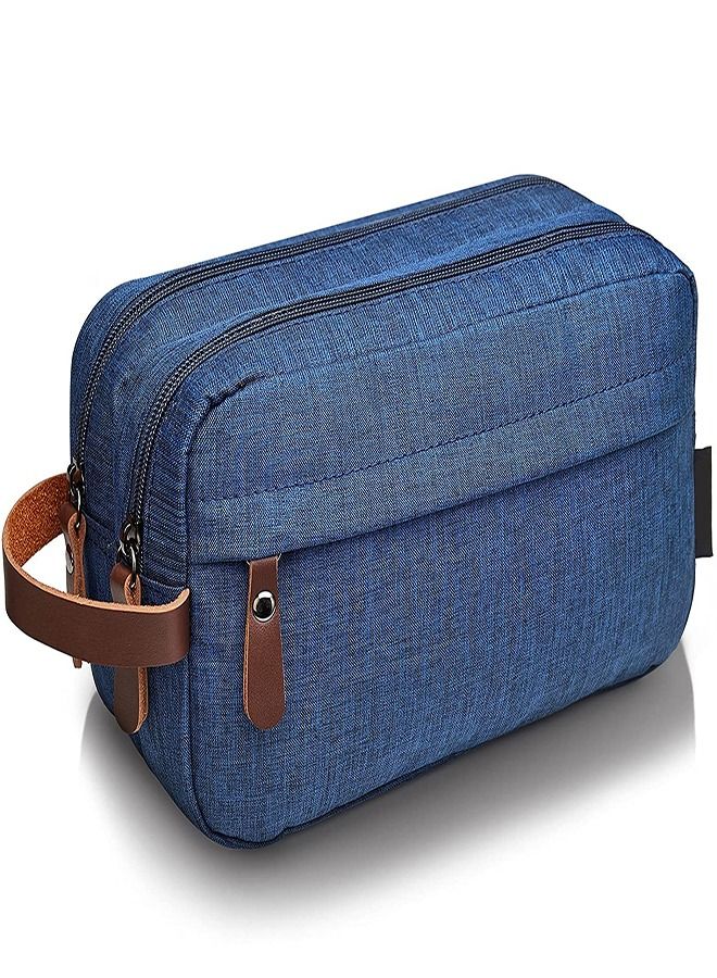 SYOSI Travel Toiletry Bag for Women and Men, Large-capacity Waterproof Oxford Cloth Organizer Cosmetic Bag, Foldable Hanging Travel Double-layer Storage Bag, Travel Shaving Bag Cosmetics Bags (Blue)  - Image 1