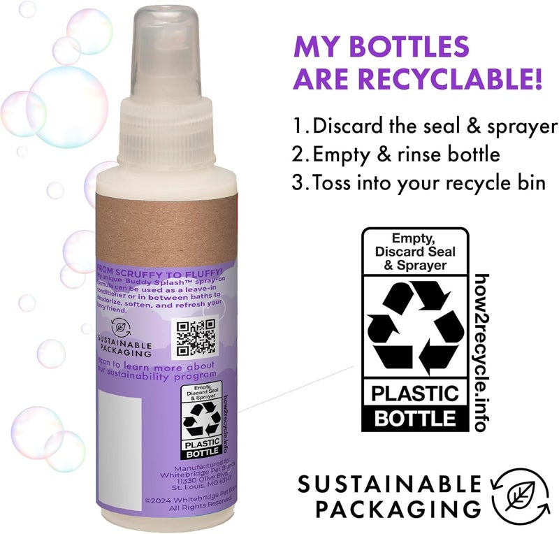 BUDDY BISCUITS Splash Spritzer & Conditioner for Dog Grooming - Lavender & Mint, 4 Oz. - Image 4