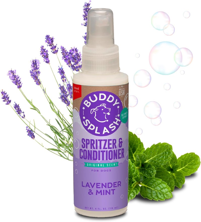 BUDDY BISCUITS Splash Spritzer & Conditioner for Dog Grooming - Lavender & Mint, 4 Oz. - Image 1