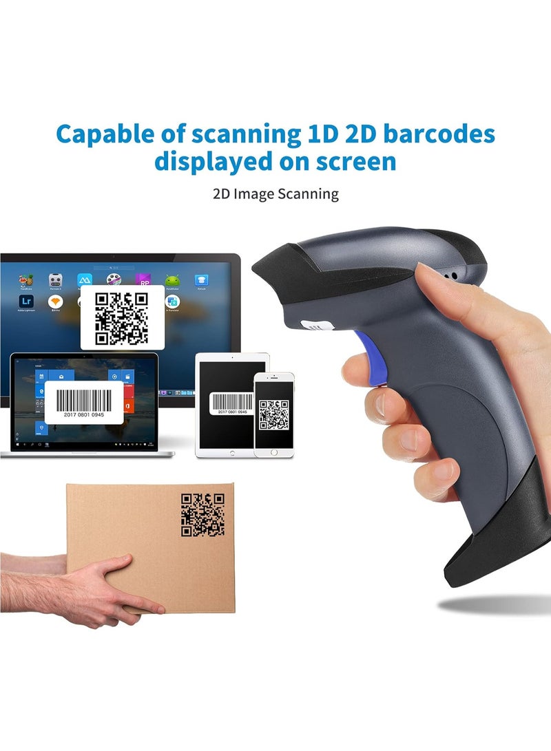 NETUM Wireless 1D 2D Qr Barcode Scanner with Stand, Handhold Scanners with 2.4G Wireless & Bluetooth Function, 3 in 1 Bar Code Readers & Scanners Tools Compatible for SmartPhone, Laptops, Computers, Cashier - Image 5