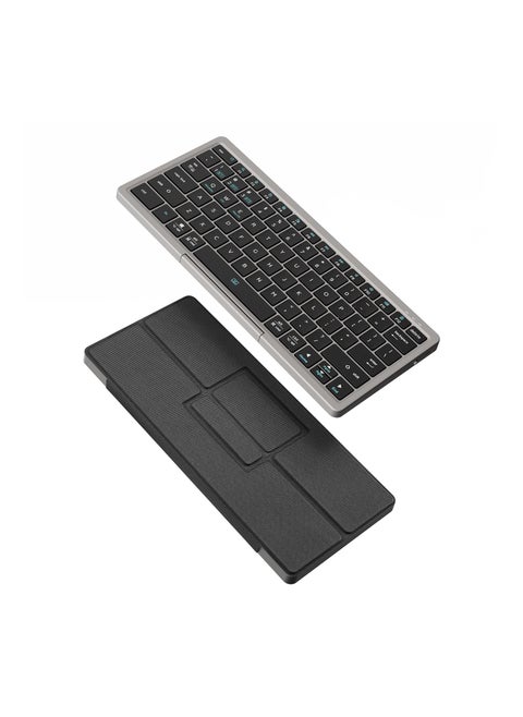Multi-device Wireless Keyboard with Touch-Board&Kickstand Case 2-in-1 Wireless Keyboard Cover for iPad/iOS/Tab/Desktop