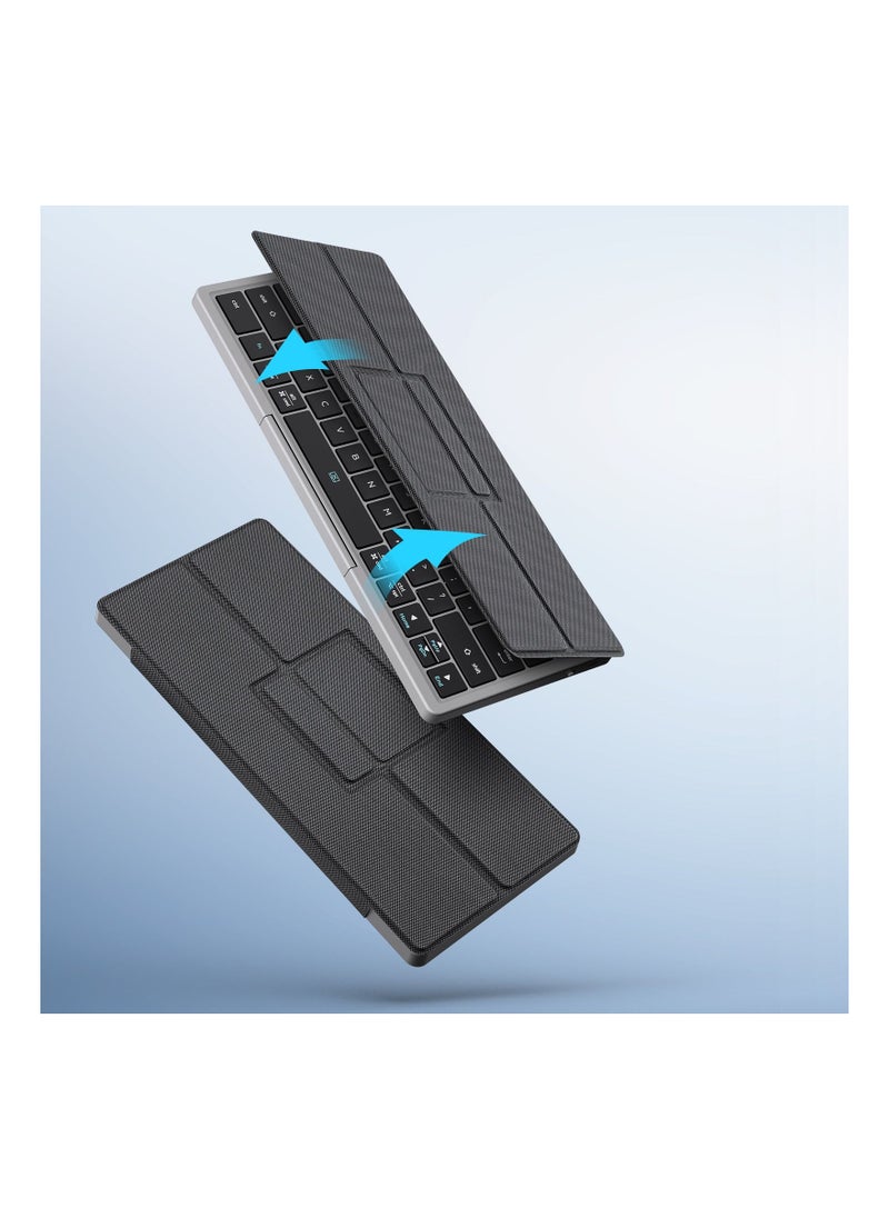 ISank - Multi-device Wireless Keyboard with Touch-Board&Kickstand Case 2-in-1 Wireless Keyboard Cover for iPad/iOS/Tab/Desktop - Image 1