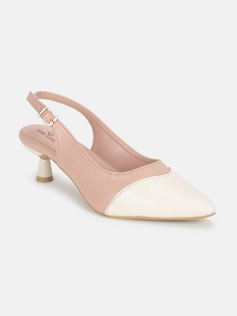Marc Loire Women Solid Pointed Toe Pump Shoes with Stilettoes Heels for Parties and Formal Occasions (Nude, UK Footwear Size System, Adult, Women, Numeric, Medium, 3) - Image 3