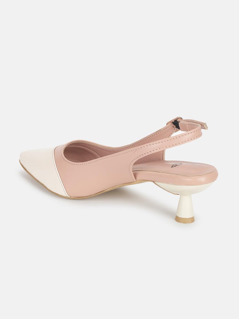 Marc Loire Women Solid Pointed Toe Pump Shoes with Stilettoes Heels for Parties and Formal Occasions (Nude, UK Footwear Size System, Adult, Women, Numeric, Medium, 3) - Image 5