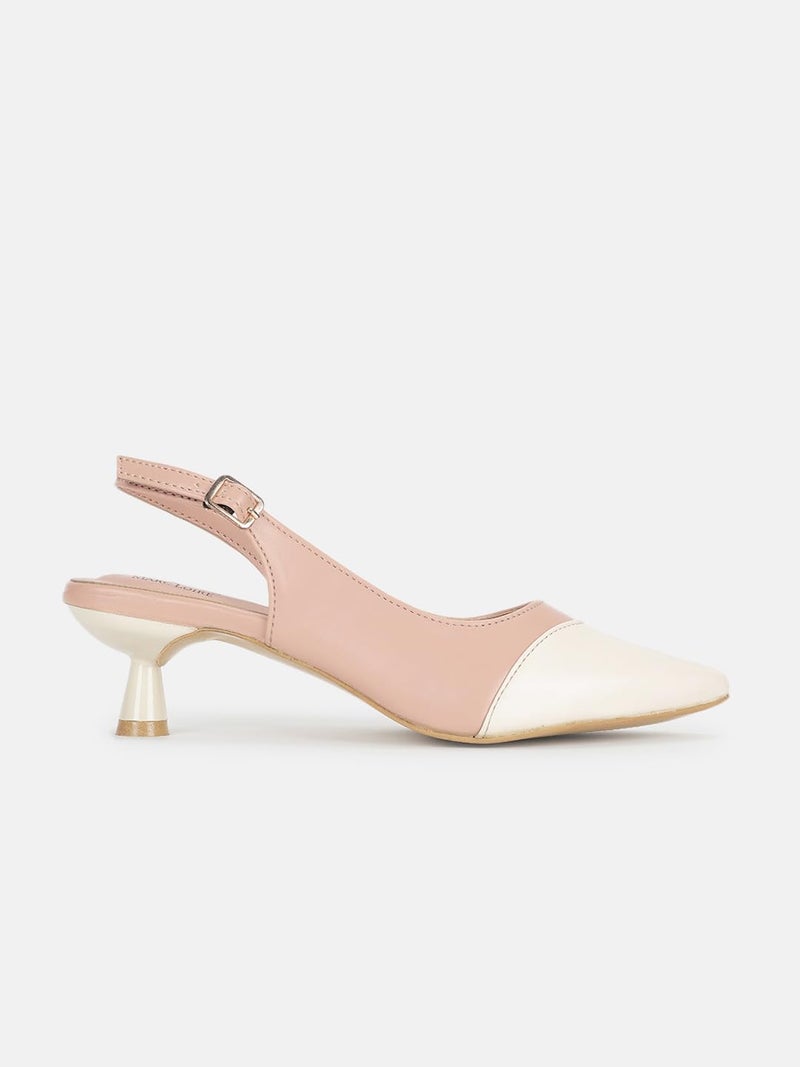 Marc Loire Women Solid Pointed Toe Pump Shoes with Stilettoes Heels for Parties and Formal Occasions (Nude, UK Footwear Size System, Adult, Women, Numeric, Medium, 3) - Image 4