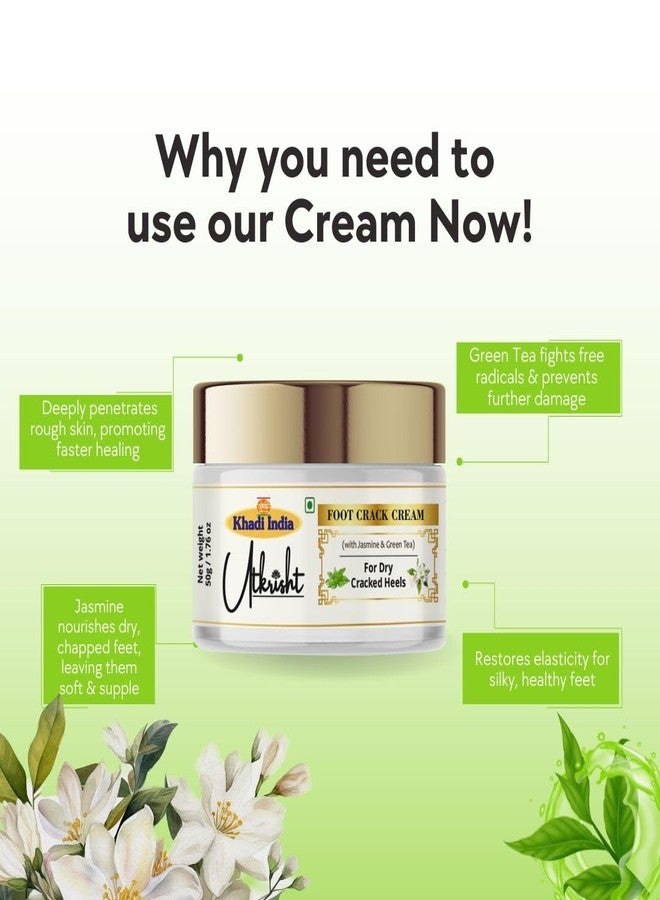 Utkrisht Khadi India Utkrisht Foot Crack Cream with Jasmine & Green Tea for Dry Cracked Heels, 50g - Image 5