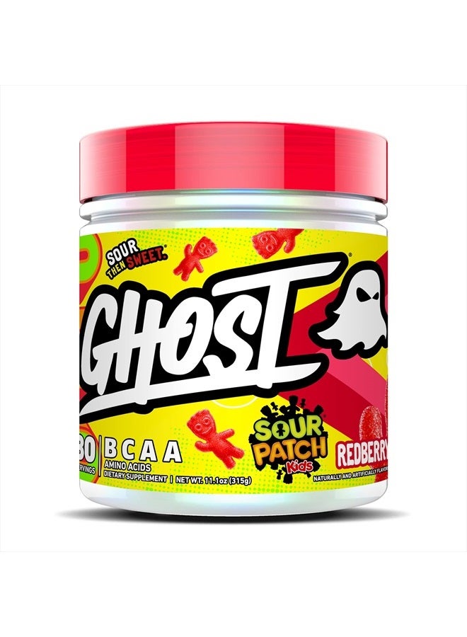 Ghost BCAA Powder Amino Acids Supplement, Sour Patch Kids Redberry - 30 Servings - Sugar-Free Intra, Post & Pre Workout Amino Powder & Recovery Drink, 7G BCAA  - Image 1