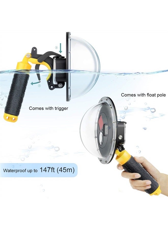 Dome Port for GoPro HERO 11 / HERO 10 / HERO 9 Black, Built-in Red / 10x Magnification Close-up Filter Underwater Dome Lens with Waterproof Housing Case for GoPro HERO11 / HERO10 / HERO9 Black