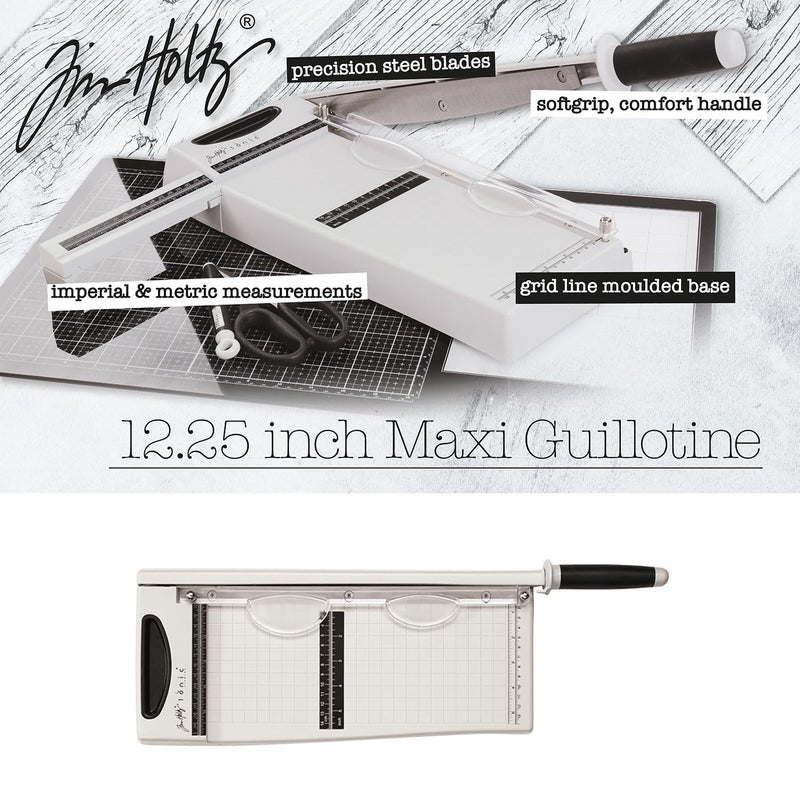 TONIC STUDIOS Tim Holtz Paper Cutter Tool - Maxi Guillotine Paper Trimmer for Scrapbooking, Vinyl, and Craft Paper - 12.25 Inch Cutting Length with Extendable Ruler and Grid Lines - Image 5
