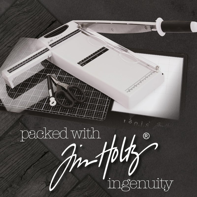 TONIC STUDIOS Tim Holtz Paper Cutter Tool - Maxi Guillotine Paper Trimmer for Scrapbooking, Vinyl, and Craft Paper - 12.25 Inch Cutting Length with Extendable Ruler and Grid Lines - Image 2