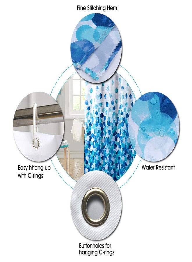 ARICHOMY Shower Curtain, Polyester Farmhouse Shower Curtain Set Bathroom Fabric Fall Curtains Waterproof Colorful Funny with Standard Size 72 by 72 (Blue)… - Image 2