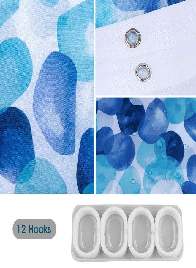 ARICHOMY Shower Curtain, Polyester Farmhouse Shower Curtain Set Bathroom Fabric Fall Curtains Waterproof Colorful Funny with Standard Size 72 by 72 (Blue)… - Image 3