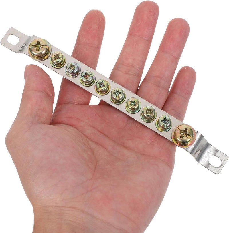 HOMSFOU 4pcs Pure Copper Grounding Bar Terminal Blocks, 10-position Neutral Bar Wiring Terminal Strip for Electrical Panels, Single Row Ground Distribution Connector Blocks for Wiring - Image 4