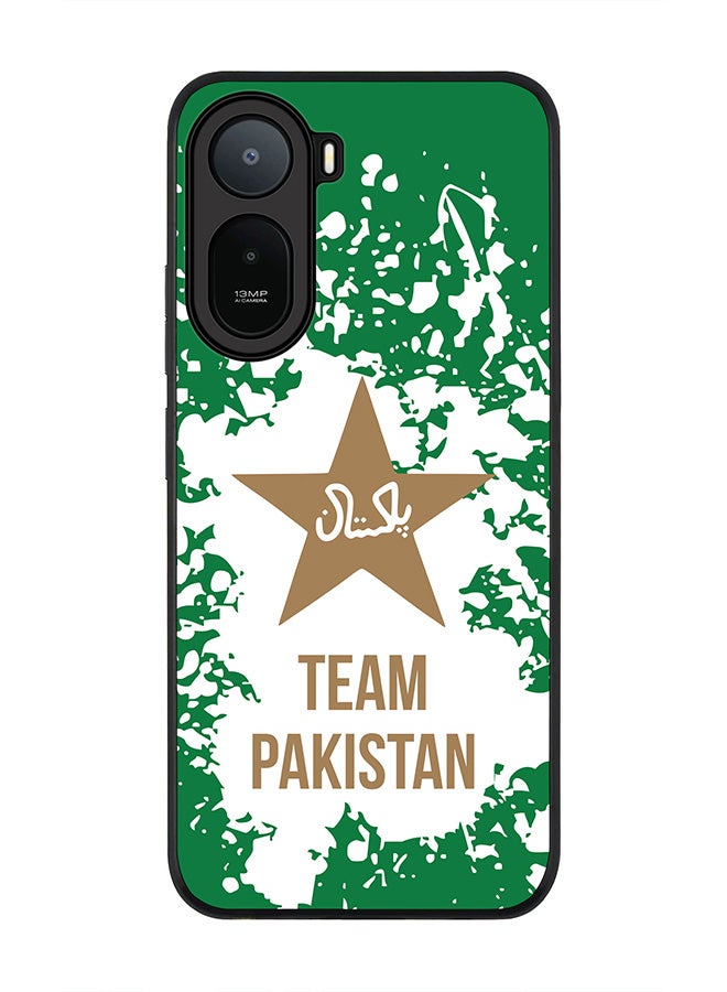Stylizedd Rugged Case for Xiaomi Redmi A7 Pro 4G / Poco C81 / Poco C81 Pro / Poco C85x 5G- Slim Fit Hybrid Rubber Cover Team Pakistan