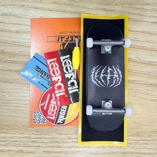 LEEFAI Pro Fingerboard Complete PreAssembled Finger Skateboard Setup Canadian Maple Wood Deck Measure 34x96mm Boxy Shape Small Logo - Image 5