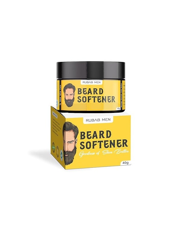 RUBAB MEN Beard Softener Cream for Men - 40g| Enriching Beard Balm Infused with Shea Butter, Avocado, Olive & Aloe Extract| No More Beard Itch!  - Image 1