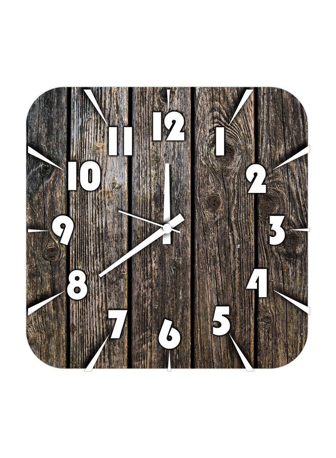 KARTIK™ Printed Design Square Wooden Wall Clock Without Glass for Your Home/Living Room/Bedroom/Kitchen and Office (Multicolor, 11X11 inches) - Image 1
