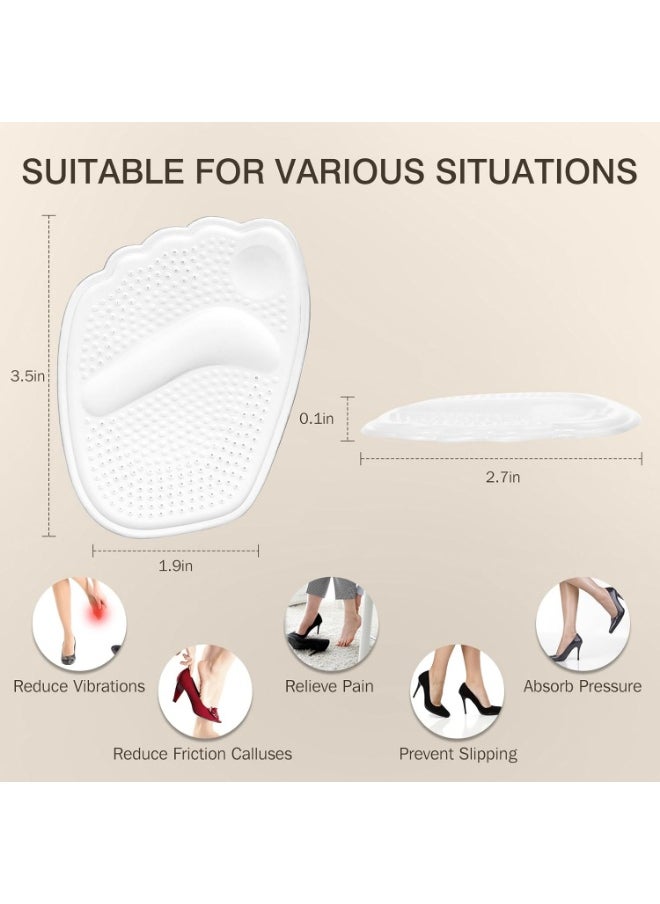 Meetion Metatarsal Pads Women, Gel Ball of Foot Cushions for Pain Relief in Shoes, Non-Slip Heel Inserts, One Size Fits All (2 Pairs, Clear)  - Image 2