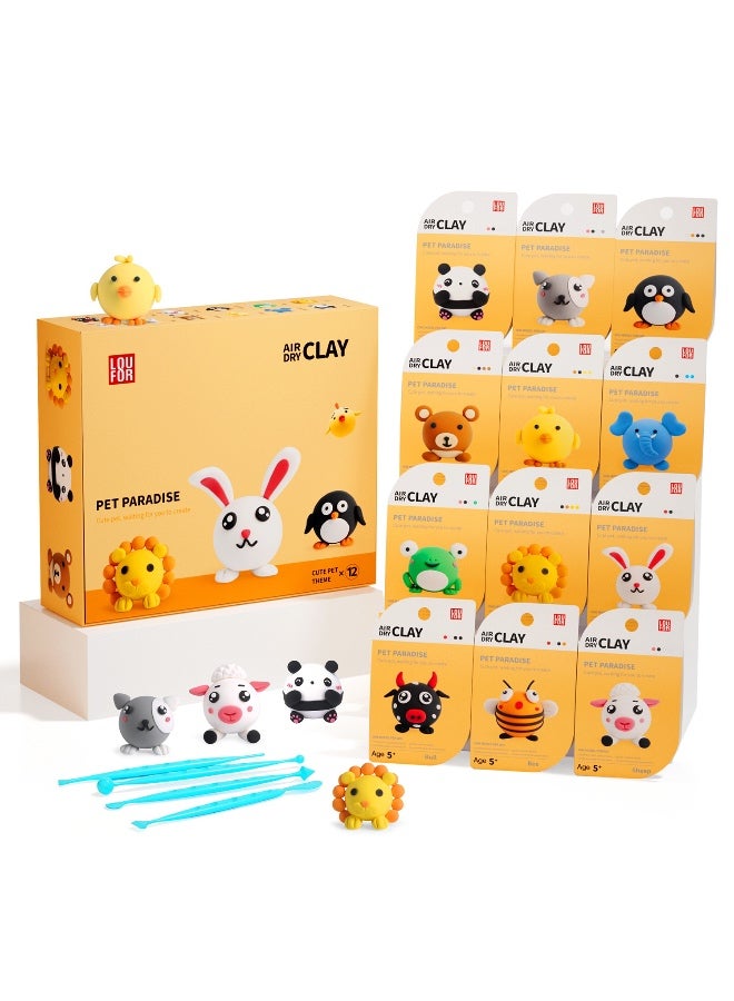 PLAYZO Air Dry Clay Kit for Kids – Ultra Light & Soft Modelling Clay Set, Non-Toxic Craft Clay with 12 Colours, DIY Art & Craft Toys Gift for Boys & Girls - Image 4