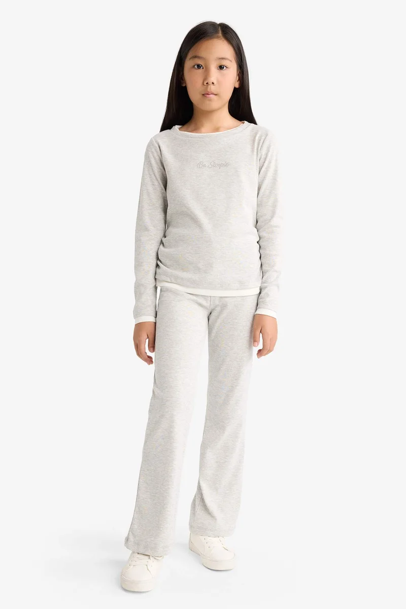 ديفاكتو Girl Printed T-Shirt Sweatpants 2 Piece Set