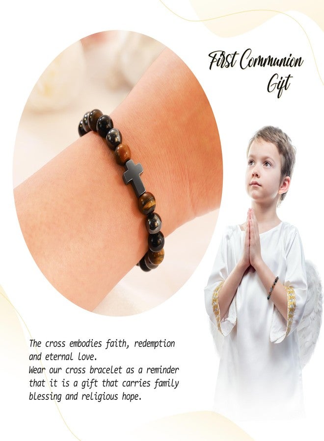 BAYLAY Baptism Gifts for Boys - Cross Bracelet for Teen Boy Catholic Baptism Bracelet Gifts for Kids Boys Men Adults - Image 2