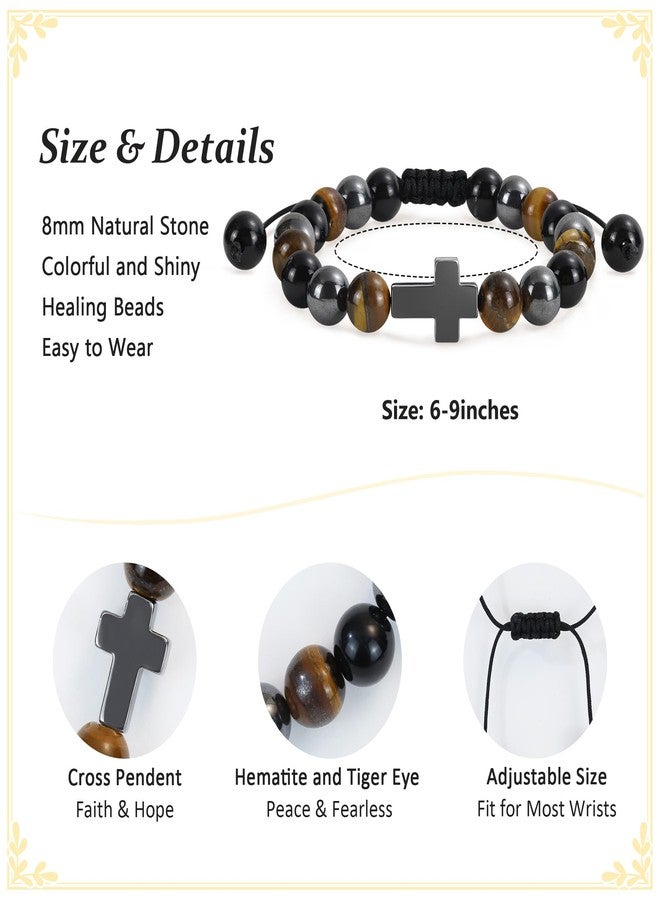 BAYLAY Baptism Gifts for Boys - Cross Bracelet for Teen Boy Catholic Baptism Bracelet Gifts for Kids Boys Men Adults - Image 4