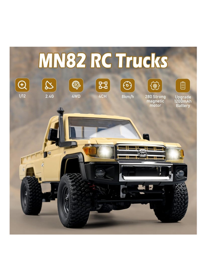 Mytoys 1/12 RC Crawler, Remote Control Pickup Car 4WD Land Cruiser Off Road for Adults with Proportional Throttle Steering 280 Brushed Motor All Terrain Remote Control Car RTR with Headlights - Image 3